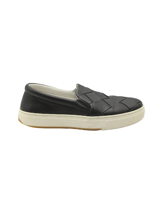 Low Prices Bottega Veneta Dodger Intrecciato Slip-On Sneakers in Black Leather