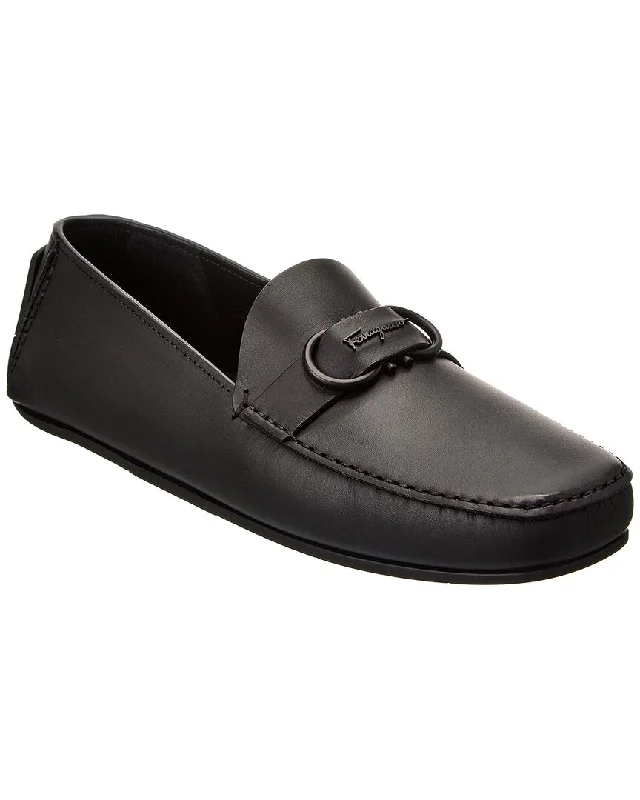 Special Discount Ferragamo Palinuro Leather Driver