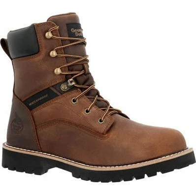 Discount Mania Georgia Men's Core 37 8" WP Slip Resistant Work Boot -Brown- GB00637