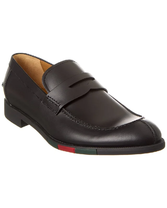 Unmissable Offer Gucci Web Leather Loafer
