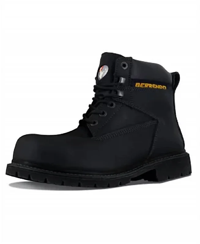 Loyalty Reward 6” Steel Toe Work Boots In Black
