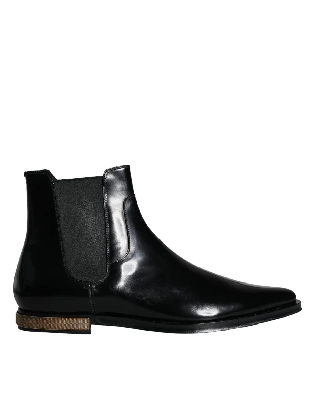 Bargain Blast Dolce & Gabbana  Leather Chelsea Ankle Boots Men's Shoes (Pre-Owned)