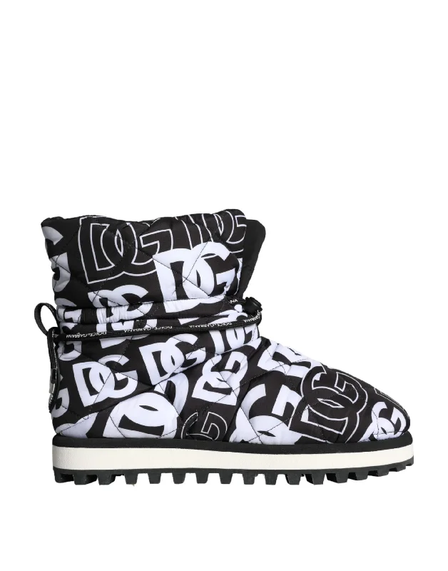 Amazing Deals Dolce & Gabbana  Logo Nylon Padded Mid Calf Boots Men's Shoes