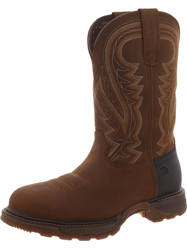 Savings Galore Maverick Mens Leather Embroidered Work & Safety Boots
