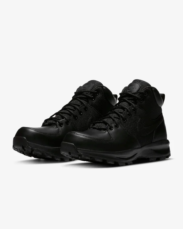 Closeout Sale Nike Manoa 456975-001 Men's Black Leather Mid Top Combat Boots Size US 4 TUF16
