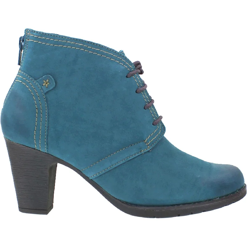 Deal Explosion Women's Rockport Cobb Hill Keara Heeled Bootie Teal Nubuck