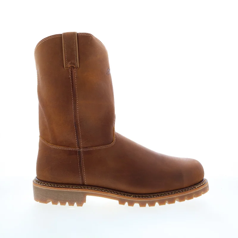 Mega Deal Silverado Boots Steel Toe 7705ST Mens Brown Wide Leather Slip On Work Boots